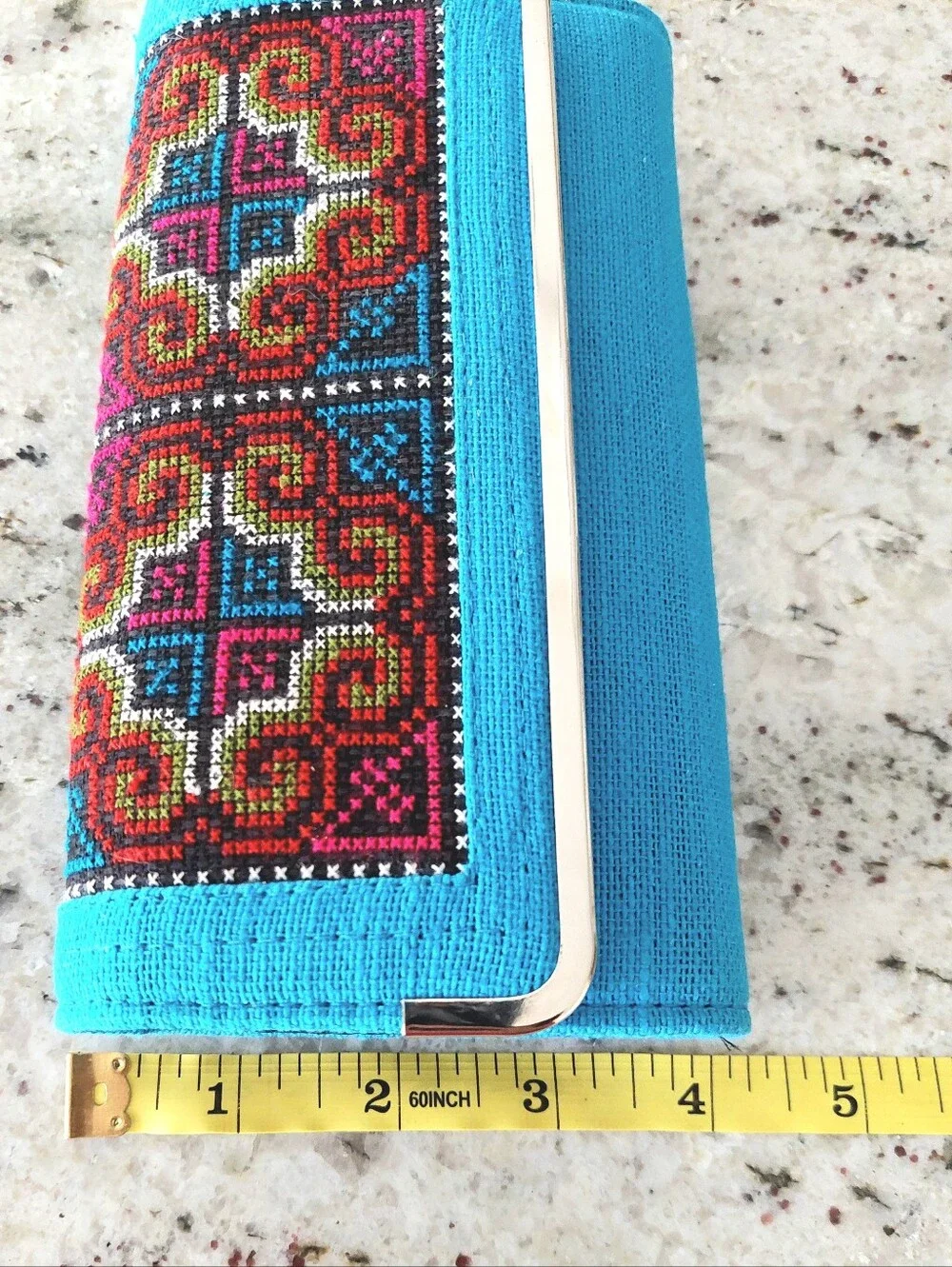 Changnoi Blue Hmong Embroidered Wallet NWT
